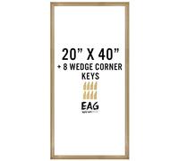 Bliss Solid Wood Gallery Stretcher Bar DIY Kit 1.5" Deep with Plastic Keys for Canvas Art or Needlepoint, 20"x40"