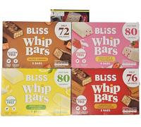 Bliss Whip Bars Gluten Free Snacks Variety White Chocolate and Lemon, Salted Caramel, Caramelised Biscuit and Yoghurt and Strawberry With Kitchenfella 14 Day Healthy Eating Challenge Postcard