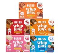 Bliss Whip Bars Variety Bundle - 5 Flavours - Salted Caramel, Coconut, Strawberry Yoghurt, Orange, Caramelised Biscuit - 25 Bars (5x20g Each, 500g Total)
