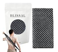 Blissal Exfoliating Shower Towel - Long Washcloth Back Body Scrubber for Men & Women (Black)