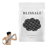 BLISSALI Exfoliating Shower Towel 48", 2-in-1 Advanced Microfiber, Premium Scrub Wash Cloth for Smooth Skin, Quick Drying Durable and Gentle Bathroom for All Types(Black)