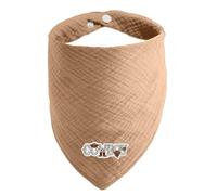 BlissBud Pet's Bandanas for Large Dog Solid Color Letter Embroidered Dog Scarf with Adjustable Button, Coffee, Large