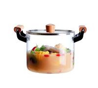 Blissbuilt 5L Glass Saucepan With Cover,Heat Resistant Simmer Pot,Stovetop Cooking Pot With Lid And Handle For Pasta,Noodle,Soup,Milk