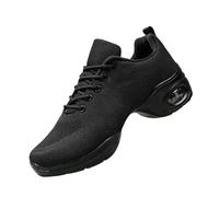 Dance Sports Shoes Women's Jazz Dance Sneakers Comfortable Dance Trainers Lightweight Breathable Lady Platform Shoe Outdoor Mesh Trainers for Gym Sport Aerobics Cheerleading Training Dance Black