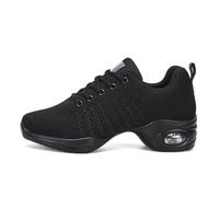 Women's Girls' Cheerleading Dance Trainers Shoes Outdoor Dance Sneakers Lace-up Split Sole Dance Trainers Lightweight Breathable Platform Shoe for Youth Girls Cheer Gym Sport Aerobics Black