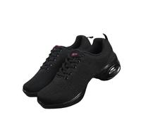 Women's Girls' Lace-up Split Sole Dance Sports Shoes Comfy Slip Resistant Trainers Textile Sport Shoes Lightweight Breathable Platform Shoe Mesh Trainers for Jazz Latin Ballroom Casual