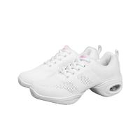 Blissbuilt Women's Girls' Lace-up Split Sole Dance Sports Shoes Comfy Slip Resistant Trainers Textile Sport Shoes Lightweight Breathable Platform Shoe Mesh Trainers For Jazz Latin Ballroom Casual