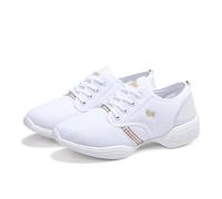 Women's Jazz Dance Sneakers Girls' Lace-Up Gym Sport Training Cheerleading Dance Shoes Comfortable Dance Trainers Professional Dance Shoe for Youth Girls Cheer Gym Sport Aerobics White