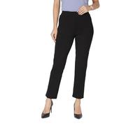 BlissClub AM PM Cotton Straight Pants Tall for Women, Formal Trouser for Women Office Wear with High Waist, Wide Waistband and 2 Pockets,Tall Variant Above 5'5, Bliss Black Tall - Above 5.5', XS