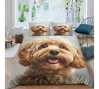 BLISSCOZY Cavapoo Dog Duvet Cover Microfiber Bedding Set for Child Youth Girly Decorations Dog Comforter Cover 3Pcs Quilt Cover with Pillow Case And Zipper 3D Print Double（200x200cm）