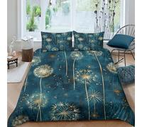 BLISSCOZY Dandelion Pattern 3Pcs Quilt Cover with Pillow Case And Zipper Microfiber Duvet Cover 3D Print for Child Youth Girly Decorations Bedding Set Comforter Cover Double（200x200cm）