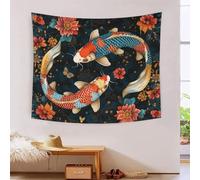BLISSCOZY Koi Fish Tapestry Wall Hanging Nature Home Decorations for Bedroom Aesthetic 70cmx100cm