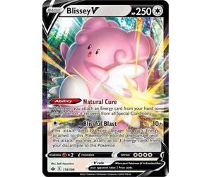 Blissey V 119/198 Ultra-Rare Rare Pokemon Card (SWSH Chilling Reign) + 1x TitanCards® Toploader