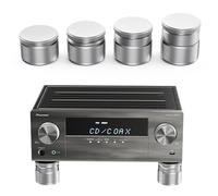 Blissfuhue Adjustable Speaker Isolation Feet,4 Pack - Height Adjustable 0.9-1.5 Inch Vibration Damping Stands with Non-Slip Pads for Home Audio,Subwoofer, Turntable,Furniture (500 lbs Capacity)Silver