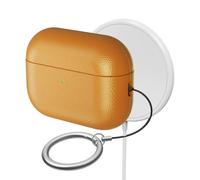 Blissfuhue Genuine Leather Case for AirPods Pro 3 with Lanyard,Wireless Charging Compatible,Premium Full-Grain Leather 360°Protection for AirPods Pro 3 case 2025,for Durability & Style（Yellow）