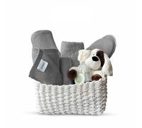 Blissful B&B Complete Bathroom Pack - 4 Towels, 2 Toilet Rolls & Slippers in Grey | Polycotton Blend | Includes Bath, Hand & Face Towels | Ideal for Guest & Travel Use
