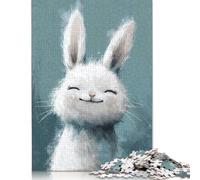 Blissful Bunny Puzzle Rectangular Paper Board Paper Rectangular Jigsaw Puzzle for Adult Children Easter Gifts 1000pcs (26x38cm)
