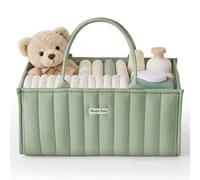 Blissful Diaper Caddy Organizer - Stylish Nursery Storage Basket - Gift for Baby Showers, Newborn Essentials - Sage Green
