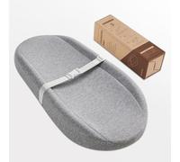 Blissful Diary Baby Changing Pad with Waterproof Lining Foam, Includes a Soft & Washable Cover, Contoured Changing Table Pads for Dresser Top with Non-Slip Bottom, 32”×16”, Gray