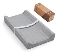 Blissful Diary Baby Changing Pad with Waterproof Lining Foam, Includes a Soft & Washable Cover, Contoured Changing Table Pads for Dresser Top with Non-Slip Bottom, 32”×16” (Grey, Rectangular)