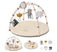 Blissful Diary Baby Play Gymnastics Mat with 6 Removable Toys for Developing Sensory and Motor Skills, Based on Stage, Easy to Install and Clean