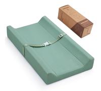 Blissful Diary Contoured Baby Changing Pad with Removable & Washable Cozy Cover, Baby Changing Table Pads with Waterproof Lining Foam and Non-Slip Bottom, Sage Green