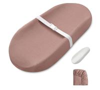 Blissful Diary Muslin Baby Changing Pad with Waterproof Lining Foam, Diaper Changing Table Pad with Cover for Dressers (Dusty Pink, Avocado)
