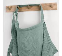 Blissful Diary Muslin Nursing Cover for Breastfeeding, Breathable Breastfeeding Cover up with Arch Neckline for Women, Nursing Apron (Roman Green)
