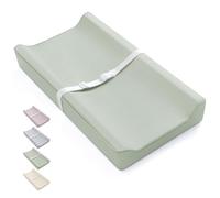 Blissful Diary Vegan Leather Baby Changing Pad with Waterproof & Wipe-Clean PU Cover, Standard Size Cozy Baby Changing Table Pads for Dressers/Tables, Light Green