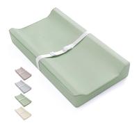 Blissful Diary Vegan Leather Baby Changing Pad with Waterproof & Wipe-Clean PU Cover, Standard Size Cozy Baby Changing Table Pads for Dressers/Tables, Light Green