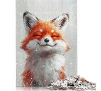 Blissful Fox Smile Jigsaw Puzzles Puzzle for Adults Kids. 1000 Pieces Whimsical Challenge Toy Educational Game Home Decoration for Educational Games Gifts 1000pcs (38x26cm)