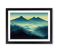 Blissful Mountain Sunrise Framed Print | A2 Black Framed Wall Art | Ready to Hang | Modern Landscape Picture | Living Room Bedroom Lounge Office