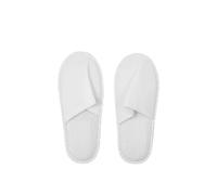 Blissful Pack of 15 Disposable Hotel Slippers - White, Adult Size - Soft 3MM Sponge with Breathable Polyester - Non-Slip Sole - Hygienic Guest Slippers for Hotels, Spas, Travel & Hospitality Use