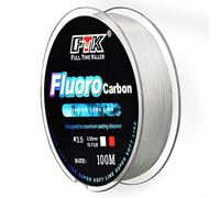 BlissfulAbode 100M Fluorocarbon Fishing Lure Line | Carbon Fiber Leader Soft Line | Transparent & Invisible For Freshwater and Saltwater Sea Fishing(1.0-0.165mm-5.39LB White)