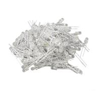 BlissfulAbode 100pcs 3mm Blue LED Diodes 12000mcd Clear Lens(White) | Red emission, 2-3V DC operation, 10000-12000mcd intensity, clear lens, 17mm pin length