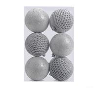 BlissfulAbode 12 Sequin Christmas Ornaments for Decorating Trees and Celebrating Occasions (Silver)