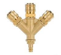 BlissfulAbode 3-Way Compressed Air Distributor 1/4BSP Brass Splitter Valve DN7.2 Fittings for Workshop Air Lines Robust Design