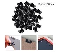 BlissfulAbode 50/100PCS Metal S Shaped Hooks for Photo Frame Back Panel, No Trace Wall Clips, Strong Load Capacity Suitable for Mural Paintings, Cross Stitch and Wall Stud Fixing (100PCS)