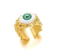 BlissfulAbode Alloy Evil Eye Ring Turkish Style Adjustable Fit Women Men | Unique Turkish pattern, blue evil eye motif, mystical style, adjustable fit, unisex design