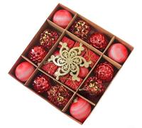 BlissfulAbode Christmas Tree Ornaments Set Plastic Hanging Balls Lightweight Easy Setup For Holiday Party Decorations Festive Color Mix Shatterproof Design(B)