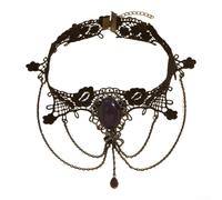 BlissfulAbode Dark Lace Handmade Geometric Design Adjustable Fit Dark Lace | Unique gothic design, delicate precise detailing, adjustable circumference, green color variant, dark style