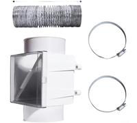BlissfulAbode Dryer Vent Lint Trap Plastic Mesh Filter for Tumble Dryers - Efficient Debris Collector with 2.5m Hose Kit to Prevent Fires White 19x23x22.5cm(Piping)
