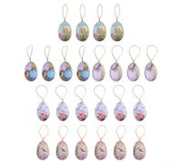BlissfulAbode Easter Hanging Decoration Eggs Set of 12 Indoor Outdoor Garden Ornaments 4x6cm Festive Atmosphere(HH3-28)