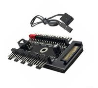 BlissfulAbode for pwm Fan Hub 1 to 10 Splitter for Desktop Computer Cooling - 4 Pin Connector Extender with for sata Supply - Quiet Server Fan Manager(A)