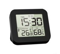 BlissfulAbode Humidity Thermometer Digital Clock with Countdown Timer up to 100 Hours, Dual Alarm with Snooze Button, Backlight Feature for Night Use (black)