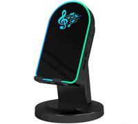 BlissfulAbode Induction Speaker 360° Base RGB Light Auto Play(Black) | for durable ABS material, Type-C fast charging, 1-2h charge time, compact 158mm size, black white options