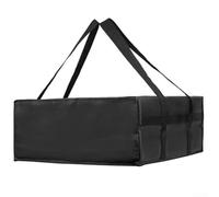 BlissfulAbode Insulated Pizza Delivery Bag Extra Large Food Warmer for Catering and Grocery Shopping with Reinforced Handles and Foam Lining - Black Red 57x37x35cm(Black 50 * 50 * 15CM)