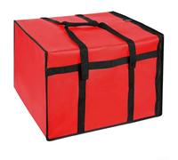 BlissfulAbode Insulated Pizza Delivery Bag Extra Large Thermal Carrier for Takeaway & Catering - Foldable Design Black Red(Red50* 50 * 35.5CM)