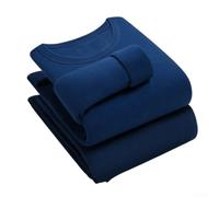 BlissfulAbode Men Velvet Thermal Underwear Set Round Neck XL-4XL | Soft velvet lining, round neck design, elastic fit, sizes XL-4XL, autumn winter essential