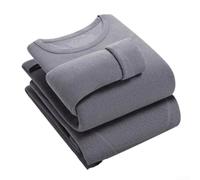 BlissfulAbode Men Velvet Thermal Underwear Set Round Neck XL-4XL | Soft velvet lining, round neck design, elastic fit, sizes XL-4XL, autumn winter essential